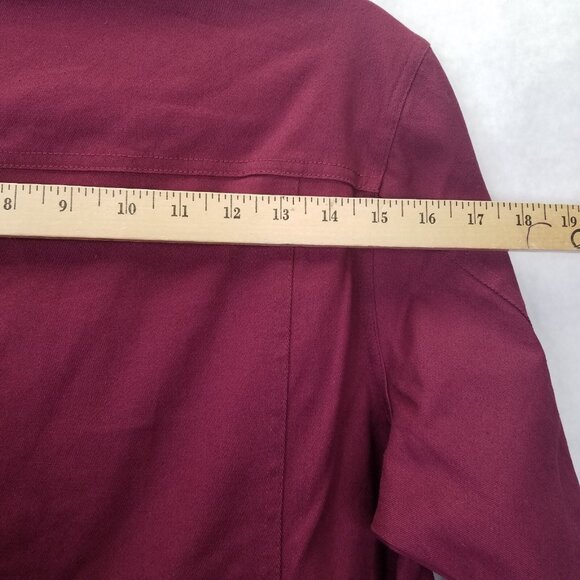 Quacker Factory Denim Jacket Women's M Pearl Rhinestone Embellished Wine Red NEW - Picture 14 of 15